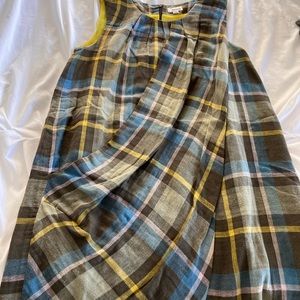 Checkers lined Anthropologie dress L cotton